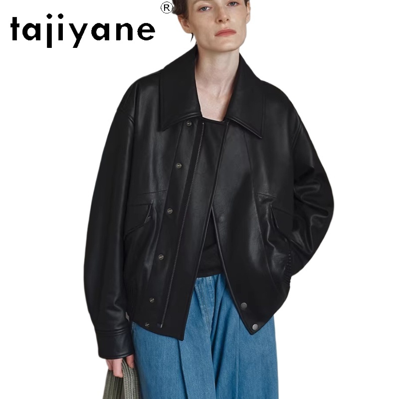 Baby Clothing Quality - TAJIYANE 100% 本物の牛革ジャケット女性黒高品質本革ジャケット春の女性の服 2026 가죽자켓