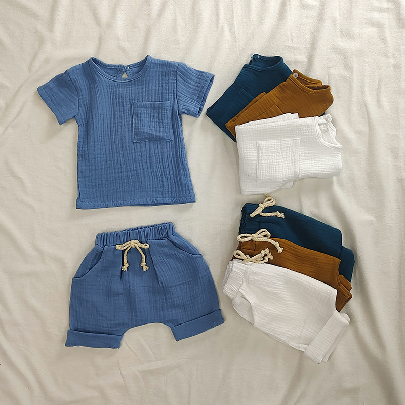 Baby Clothing Organic - 赤ちゃん用コットンTシャツ,夏服セット,トップスとショーツ,カジュアル,ユニセックス,2枚