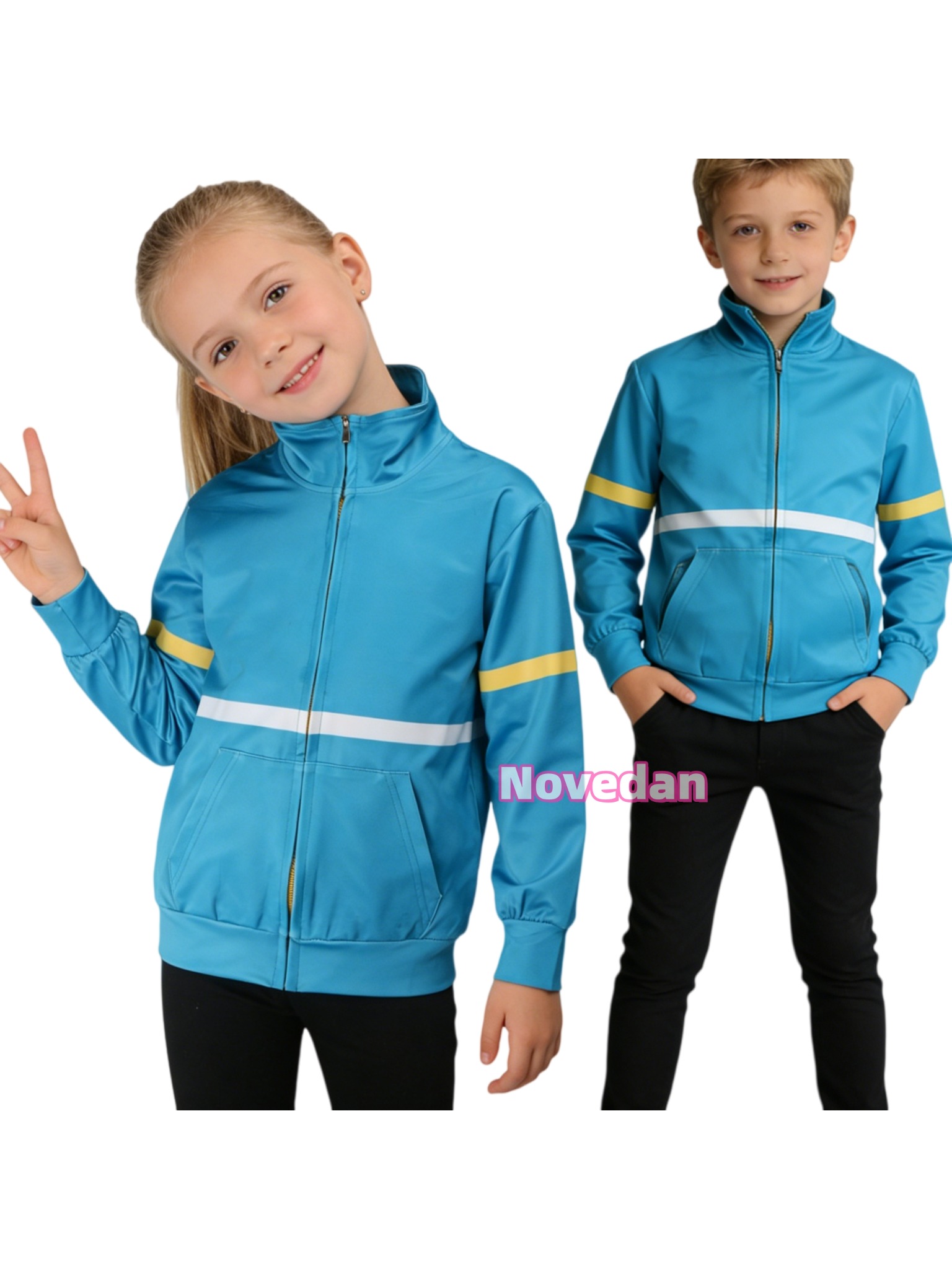Baby Clothing Zipper - 映画ストレンジストーリーコスプレマックスメイフィールド衣装子供ジップアップパーカートレーナーブルージャケットコートハロウィンパーティーコスプレ衣装