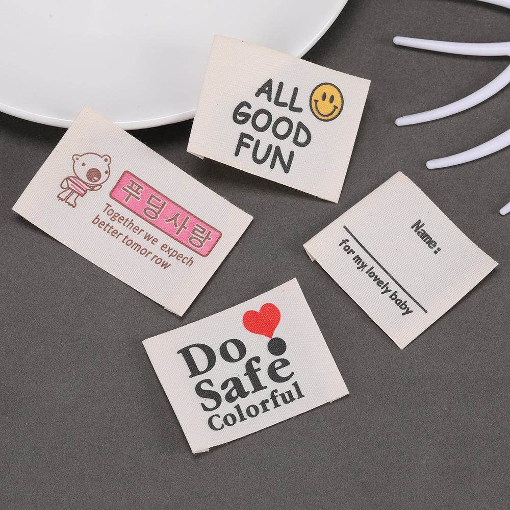 Baby Clothing Organic - カスタムプリントプライベートロゴラベル、縫い付けコットンラベル、衣類Tシャツコットンタグ、100%オーガニックコットンラベル（ベビー服用）