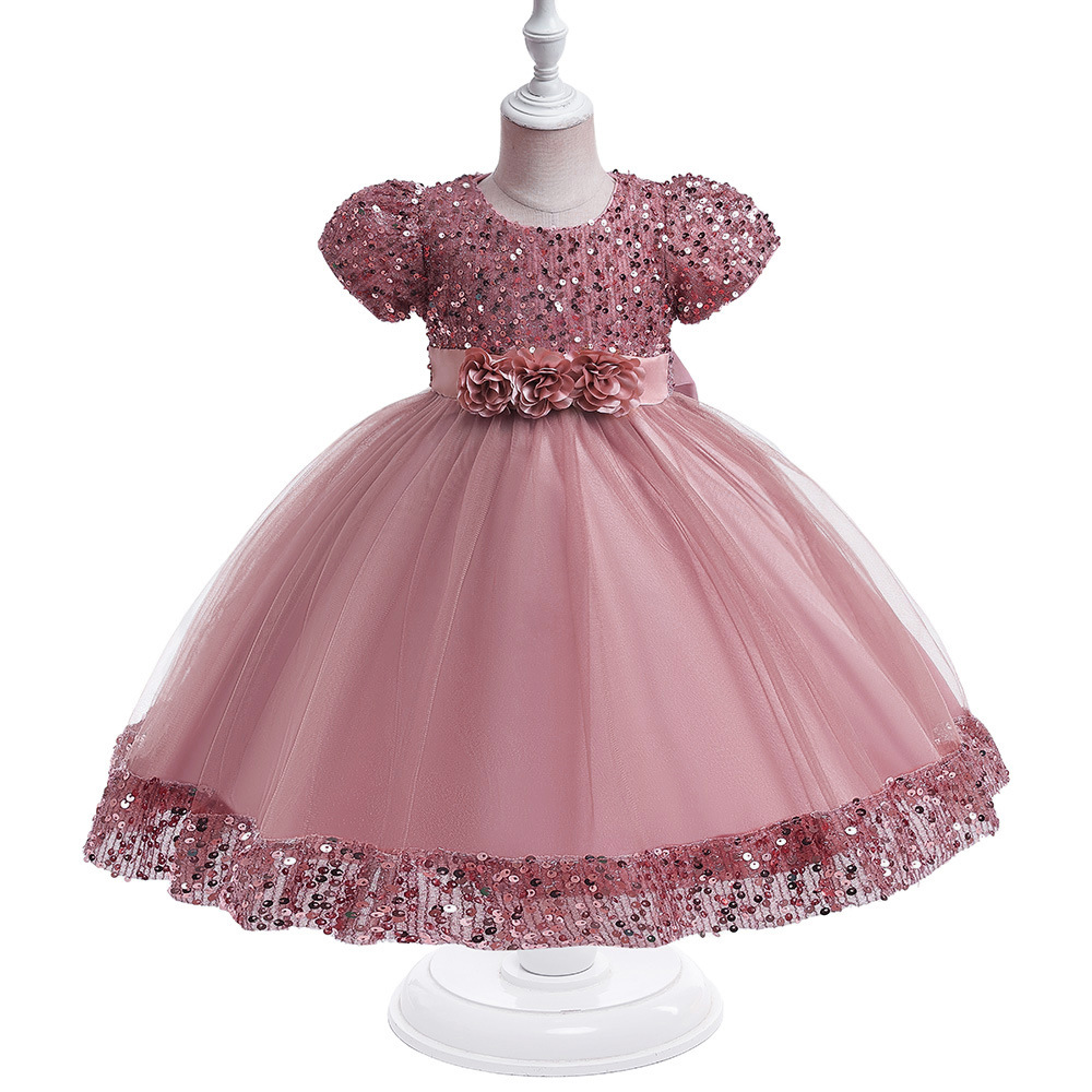 Baby Clothing High Quality - 2025年オフシーズン 欧米子供服 - 手頃な価格の高品質でトレンディなピンクのプリンセスドレス（女児向け）
