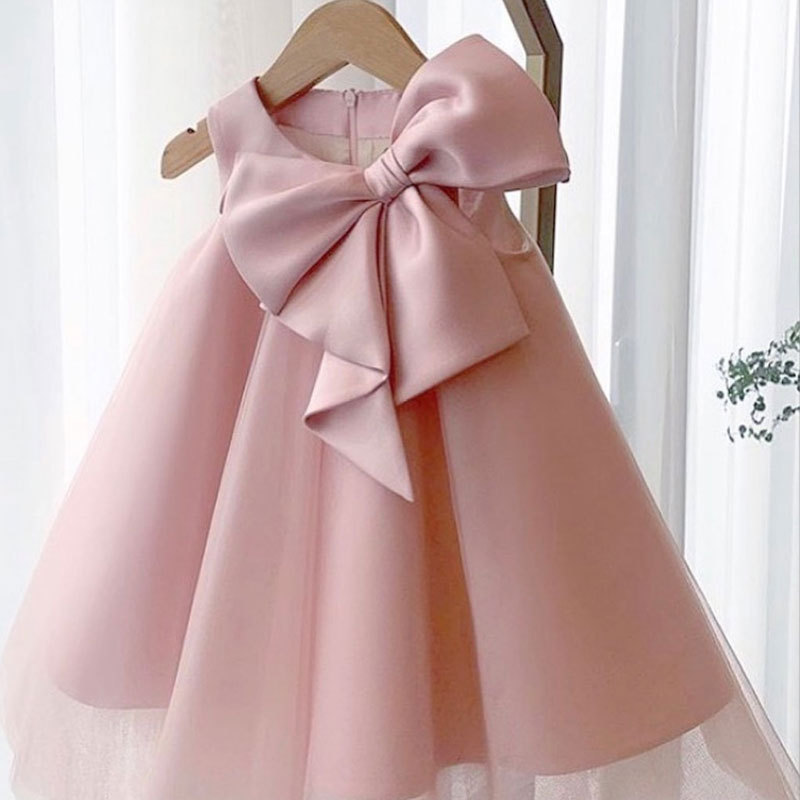 Baby Clothing Accessories - 夏ビッグリボン女の赤ちゃんドレス 1st 誕生日パーティーウェディングドレスガールパーティープリンセスイブニングドレス子供女の子服