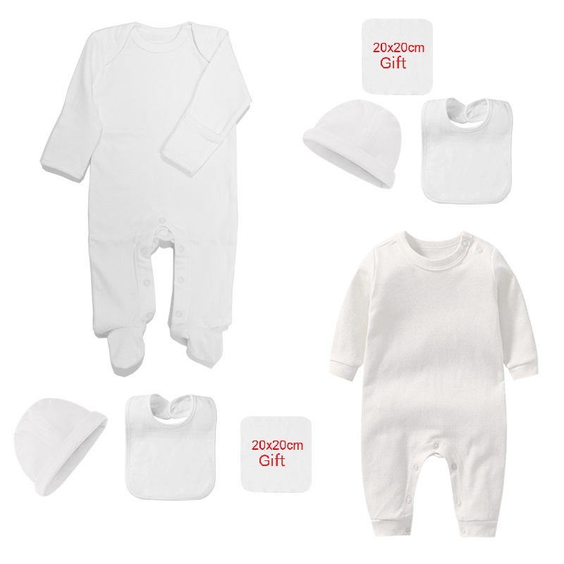 Baby Clothing Factory Shop - 4 個綿新生児服セットロンパースボンネットよだれかけ病院キットスリープスーツジャンプスーツ成長ワンピース成長保育園 Roupa
