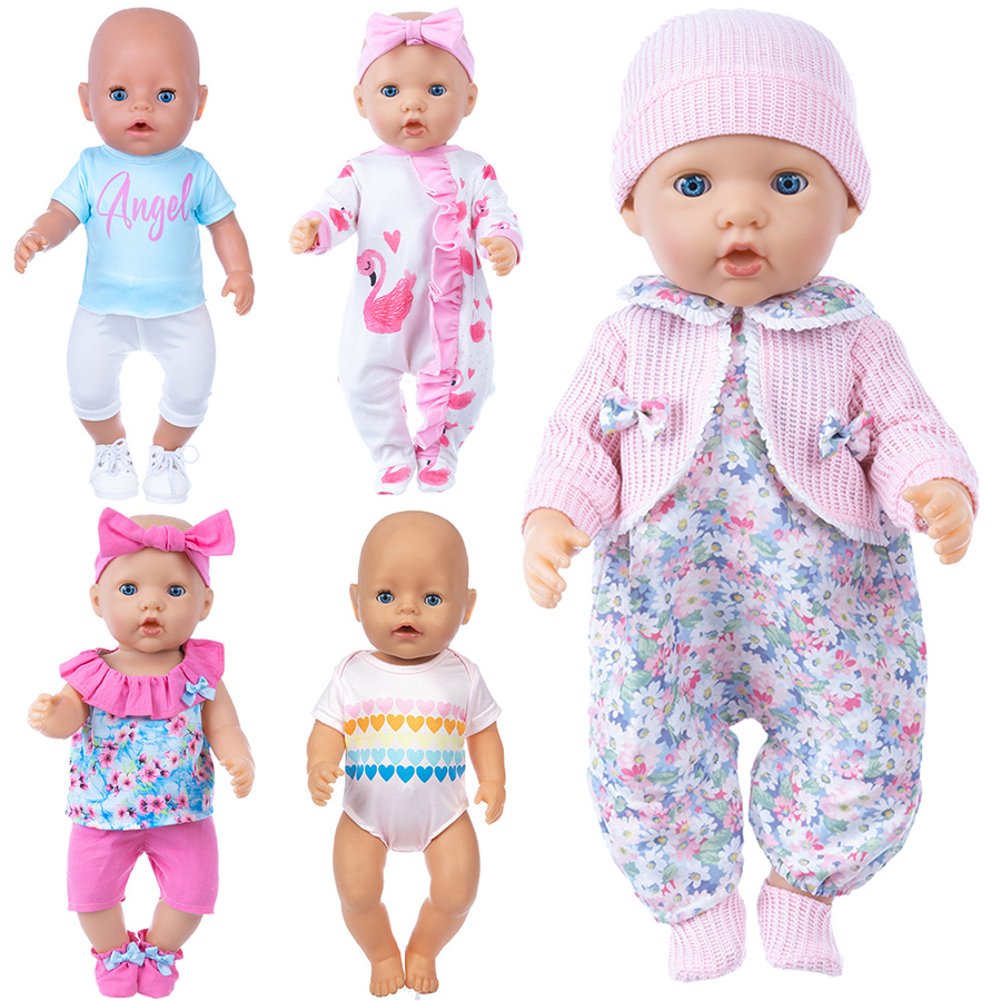 Baby Clothing Accessories - 人形の服 18 インチリボーンドール用かわいいパジャマスーツ 45 センチメートル新生児人形女の子のおもちゃ人形服アクセサリー Nenuco