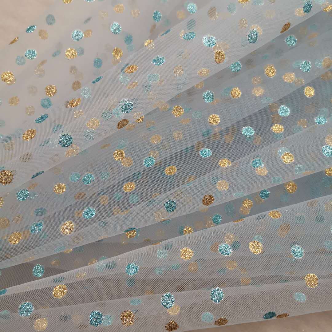 Baby Clothing Organic - 0.5 メートルカラフルな水玉グリッタープリントメッシュ生地ブライダルドレス結婚式の装飾子供服チュチュドレスベビーシャワー