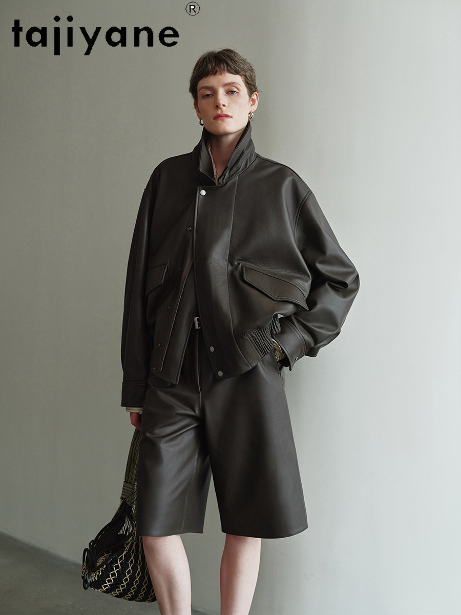 TAJIYANE 100% 本物の牛革ジャケット女性黒高品質 - Baby Clothing Quality のレビューと価格