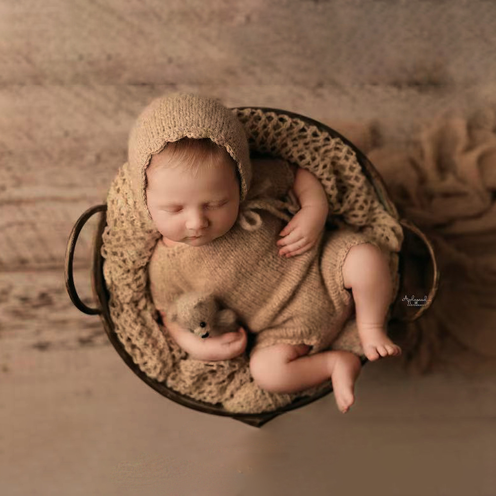 新生児の写真撮影の小道具ベビージャンプスーツ帽子写真撮影服半 - Baby Clothing Accessories のレビューと価格