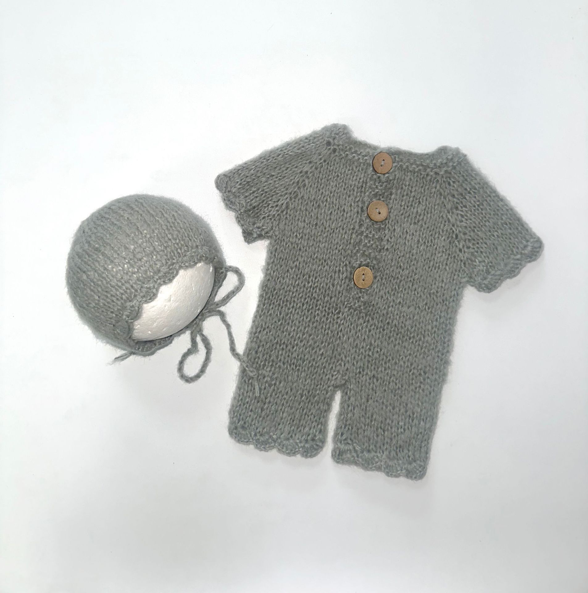 新生児の写真撮影の小道具ベビージャンプスーツ帽子写真撮影服半 - Baby Clothing Accessories のレビューと価格