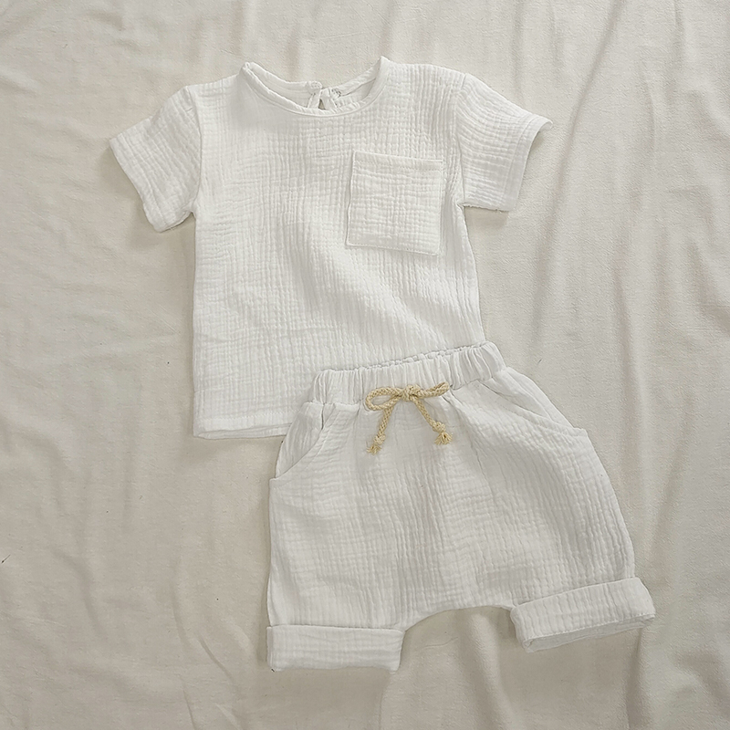 赤ちゃん用コットンTシャツ,夏服セット,トップスとショーツ, - Baby Clothing Organic のレビューと価格