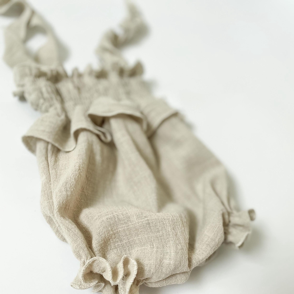 新生児写真撮影用小道具女の赤ちゃん黄色リネンコットンオフショ - Baby Clothing Accessories のレビューと価格