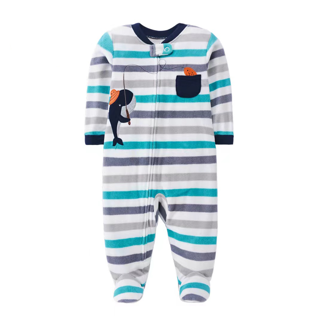 新生児男の子女の子ロンパース服冬パジャマジッパーフリース秋幼 - Baby Clothing Zipper のレビューと価格