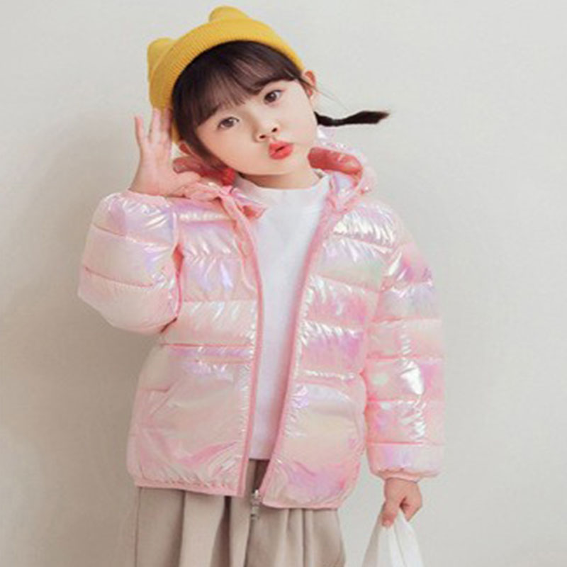 フード付き軽量ダウンジャケット,滑らかな表面生地,暖かいアウ - Baby Clothing Zipper のレビューと価格