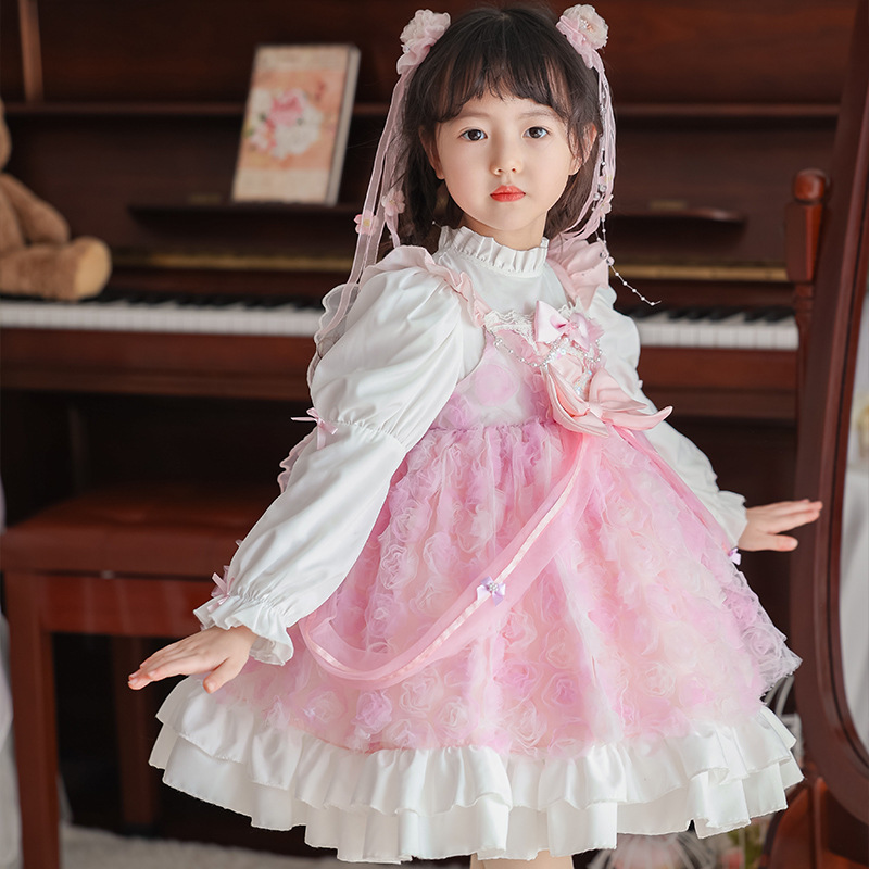 春の子供服女の子高品質パフスリーブプリンセスドレスベビーキッ - Baby Clothing Quality のレビューと価格