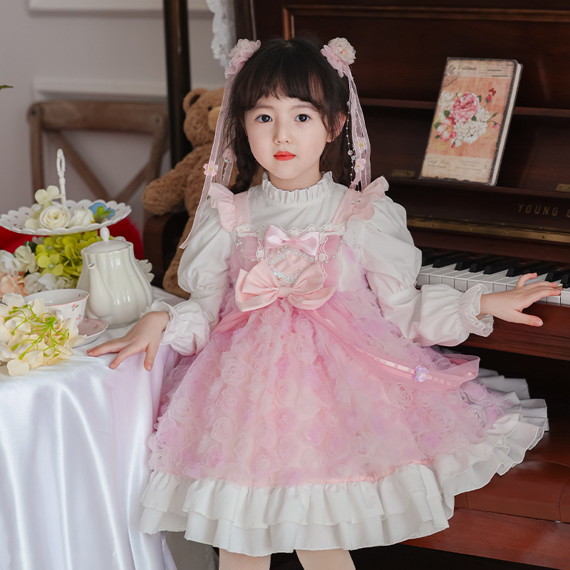 春の子供服女の子高品質パフスリーブプリンセスドレスベビーキッ - Baby Clothing Quality のレビューと価格