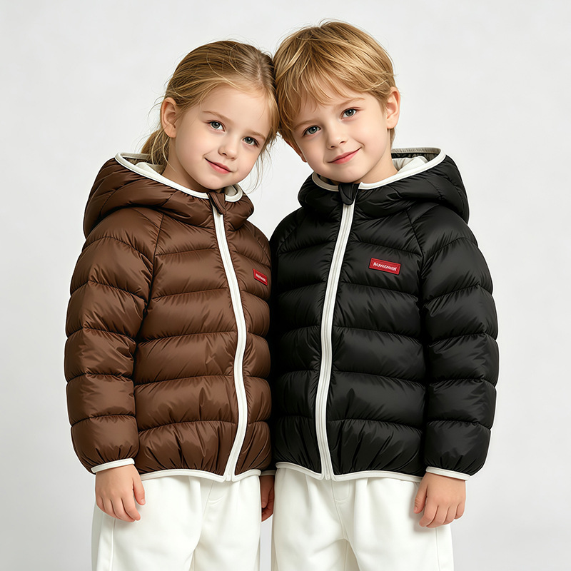 新しいコートフード付き子供男の子女の子ジャケットコート綿入り - Baby Clothing Zipper のレビューと価格