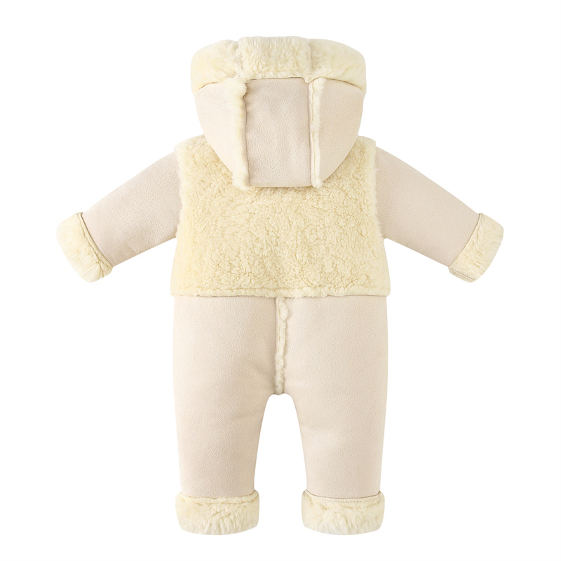新生児用ジャンプスーツ 秋冬 ベビーロンパース フード付き  - Baby Clothing Zipper のレビューと価格