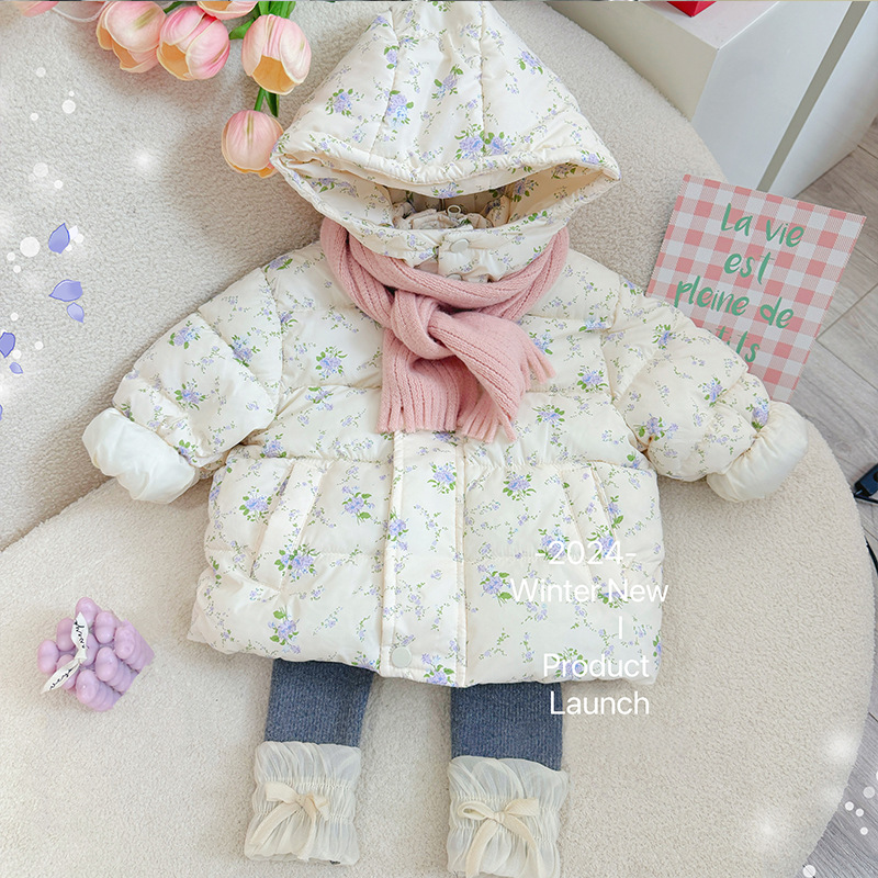 新しい子供用ジャケット、コットン製衣料、花柄のファッショナブ - Baby Clothing Zipper のレビューと価格