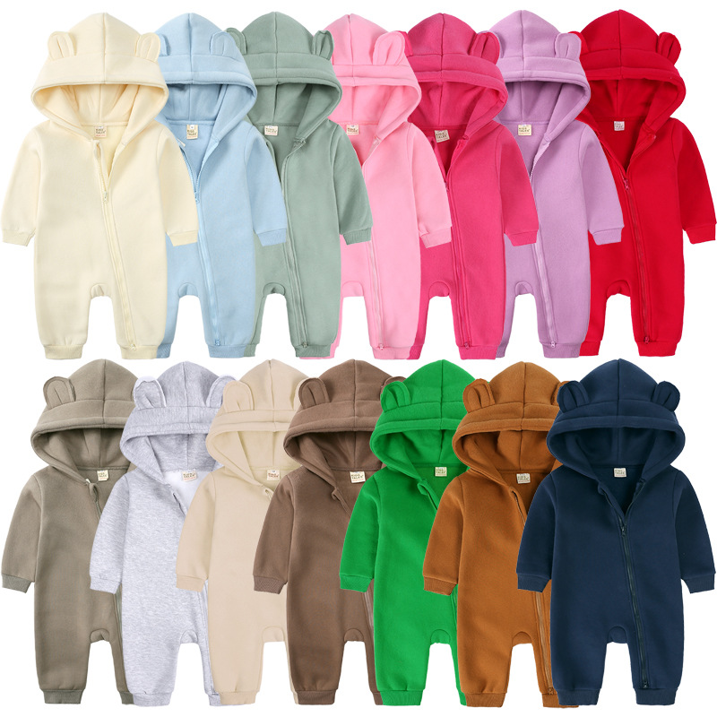 ベビージャンプスーツロンパース冬フード付き衣装パーカーワンピ - Baby Clothing Factory Shop のレビューと価格