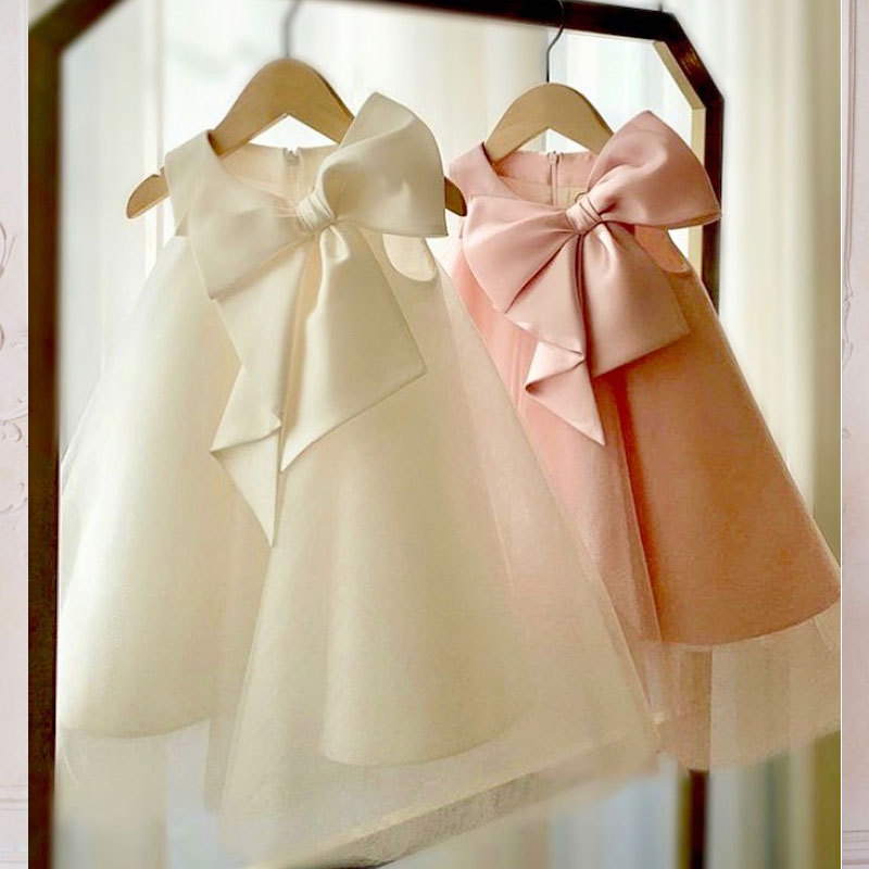 夏ビッグリボン女の赤ちゃんドレス 1st 誕生日パーティーウ - Baby Clothing Accessories のレビューと価格