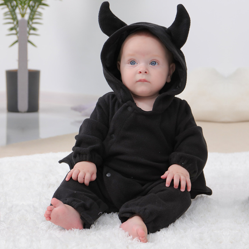 暖かいフリースベビーハロウィンバット吸血鬼コスプレ悪魔フード - Baby Clothing Factory Shop のレビューと価格