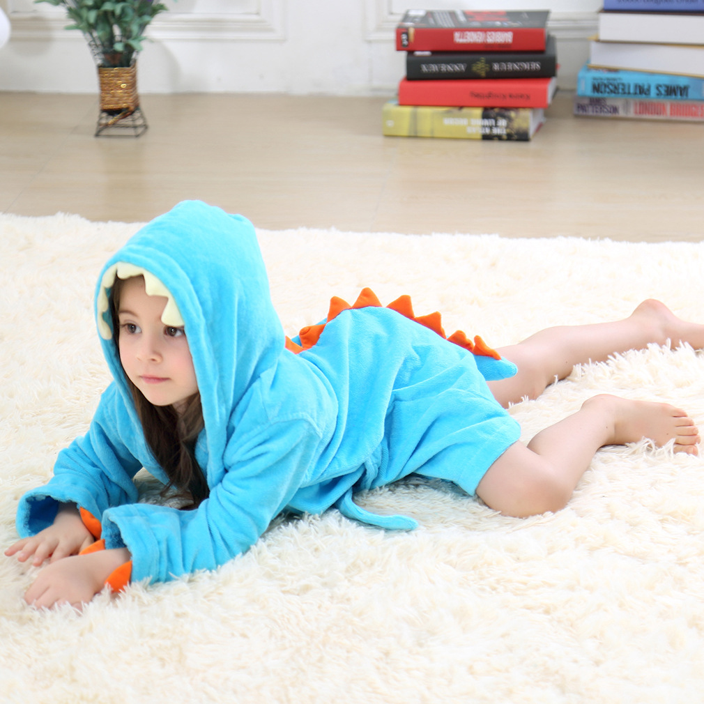 綿 100% 厚手の生地子供のバスローブフード付きドラゴン足 - Baby Clothing Factory Shop のレビューと価格