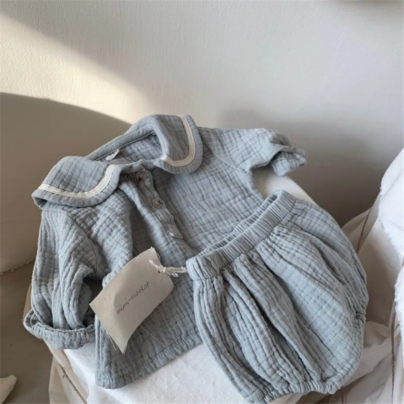 ベビー服セット 0-3 年オーガニックコットンネイビーデザイ - Baby Clothing Organic のレビューと価格
