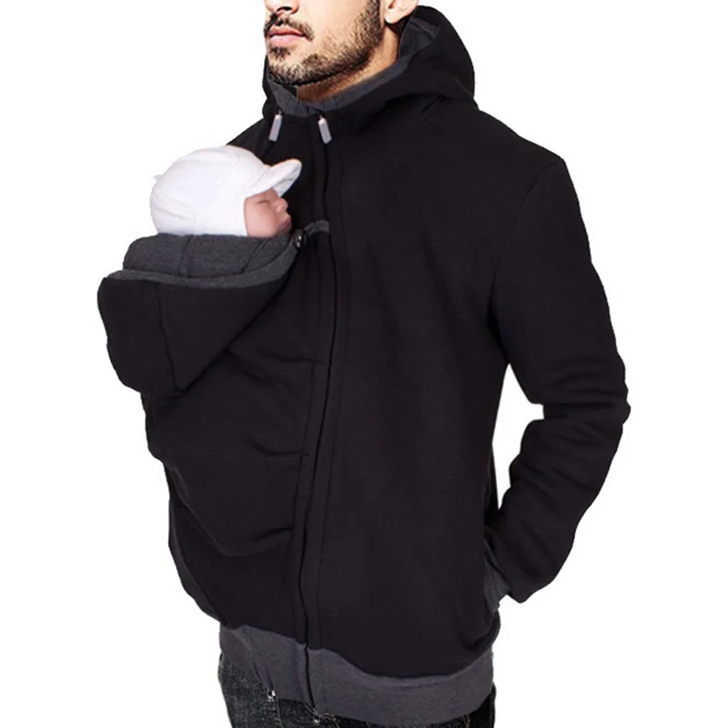 カンガルーフード付きベビーキャリアパーカー、父のスウェットシ - Baby Clothing Zipper のレビューと価格