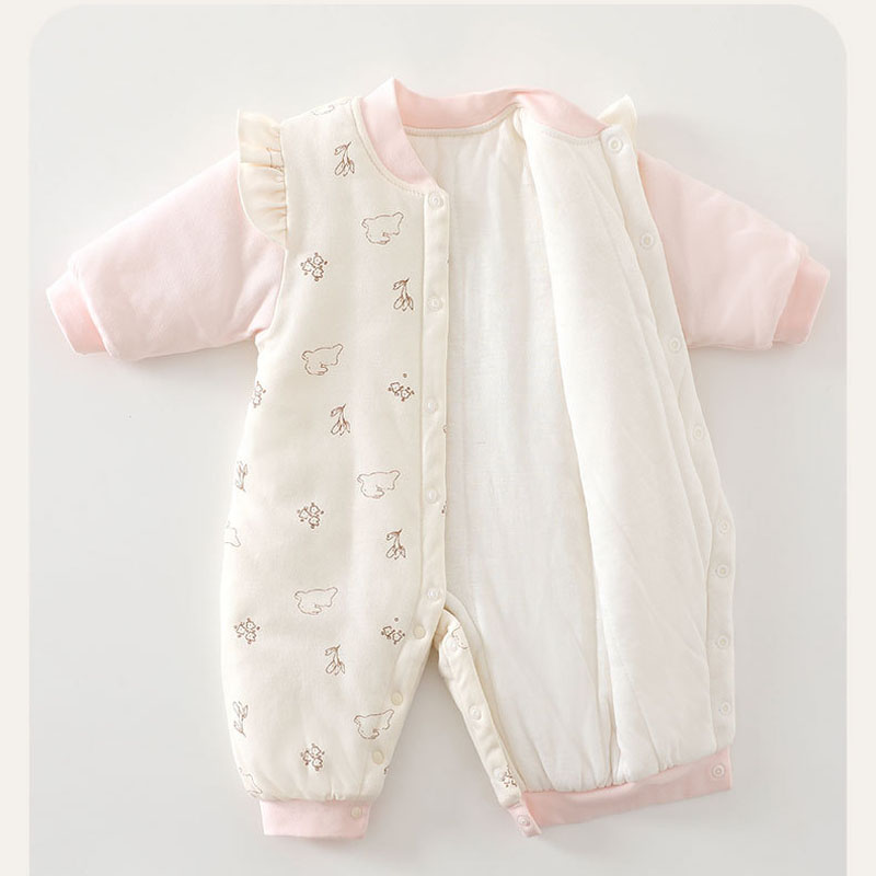 新生児綿高品質春と秋のジャンプスーツかわいい蝶の装飾ロンパー - Baby Clothing Quality のレビューと価格